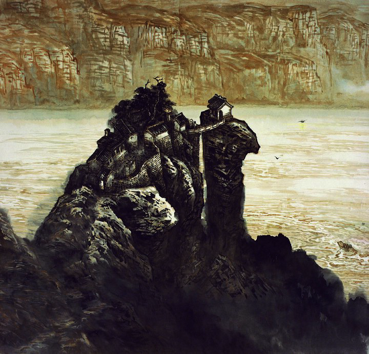 苗重安青绿山水意境开阔沉雄博大