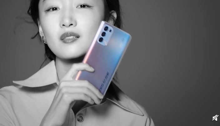 opporeno5系列外观公布6400万水光人像四摄打孔曲面屏