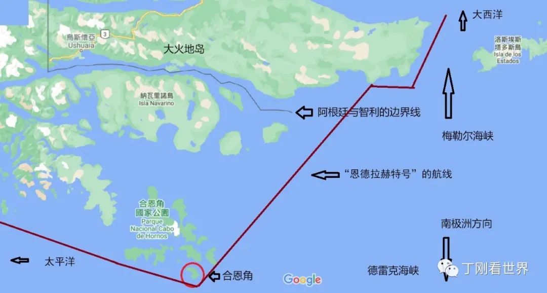 差不多400多年后,我在驶往合恩角的游轮上听历史学家讲述这个故事的