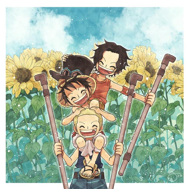 头像分享,三兄弟回归童年的夏天,在树下乘凉吃冰棍|萨博|艾斯|路飞