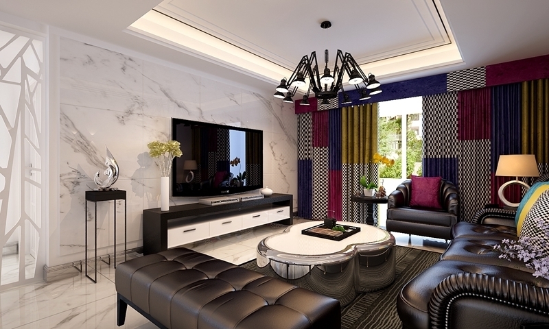 124平米四居室的现代风格案例,只花4万!|设计师|客厅|装修_新浪新闻