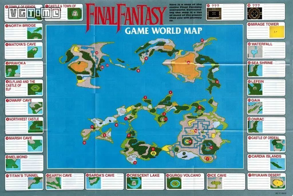 初代《最终幻想》附赠了一张实体地图