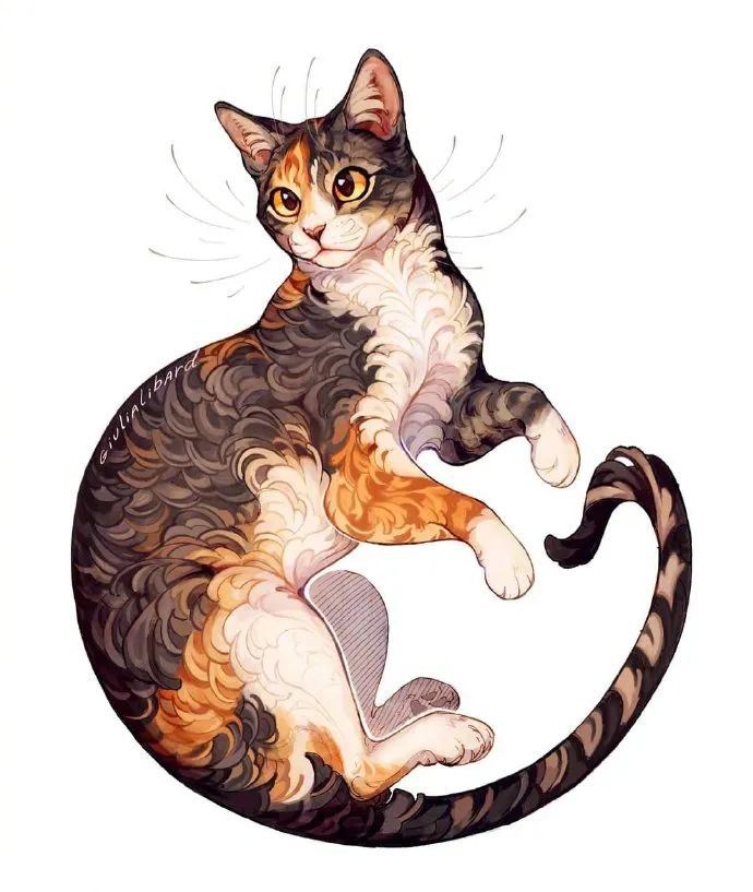 画师笔下有仙气儿的喵长毛猫真是妖精了