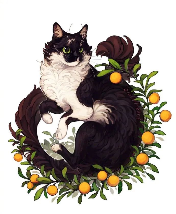 画师笔下有仙气儿的喵长毛猫真是妖精了