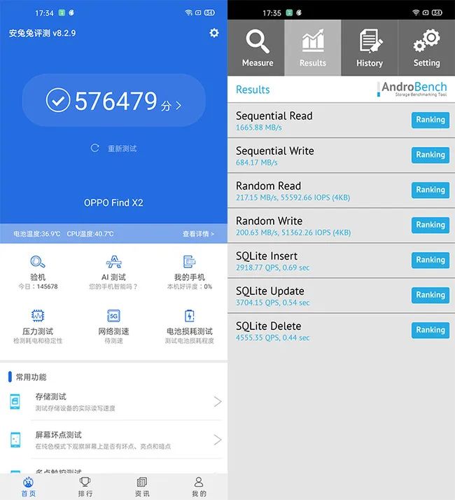 骁龙865性能自不必说,目前搭载骁龙865的手机安兔兔跑分都达到了60万