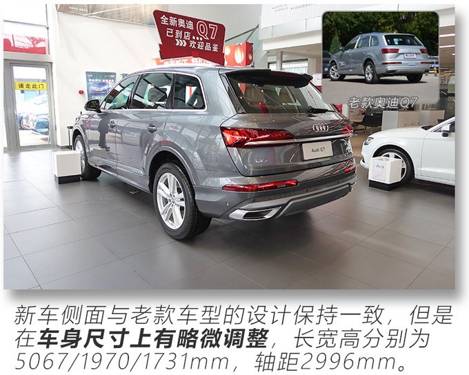 奥迪新款q7到店实拍,尺寸比宝马x5,奔驰gle更大