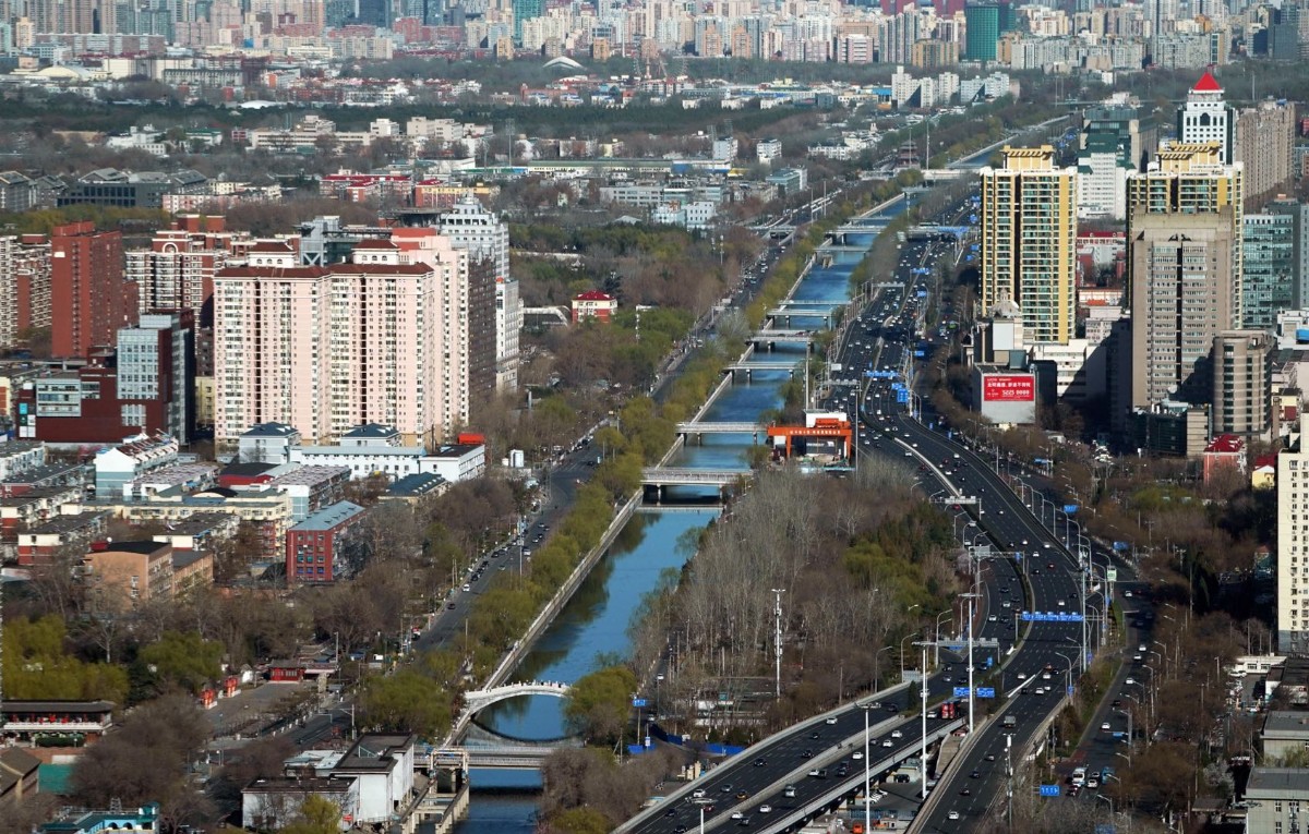 俯瞰北京南二环,春意盎然!