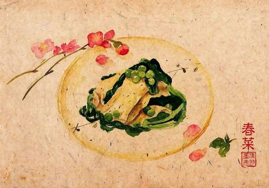 吃春菜简笔画图片