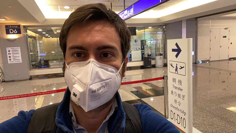 戴口罩的Alberto。 受访者供图