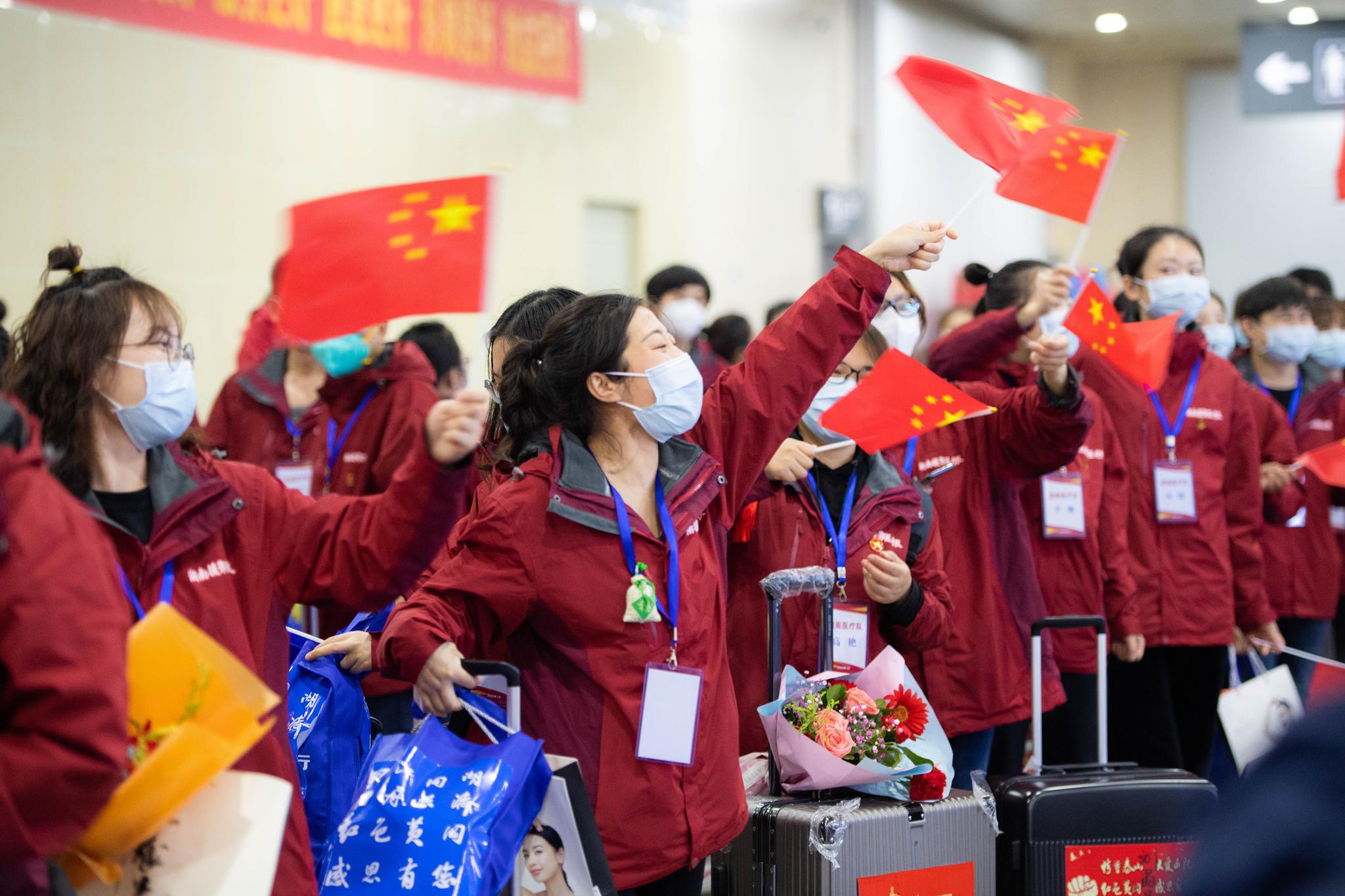 湖南援助湖北黄冈医疗队抵湘