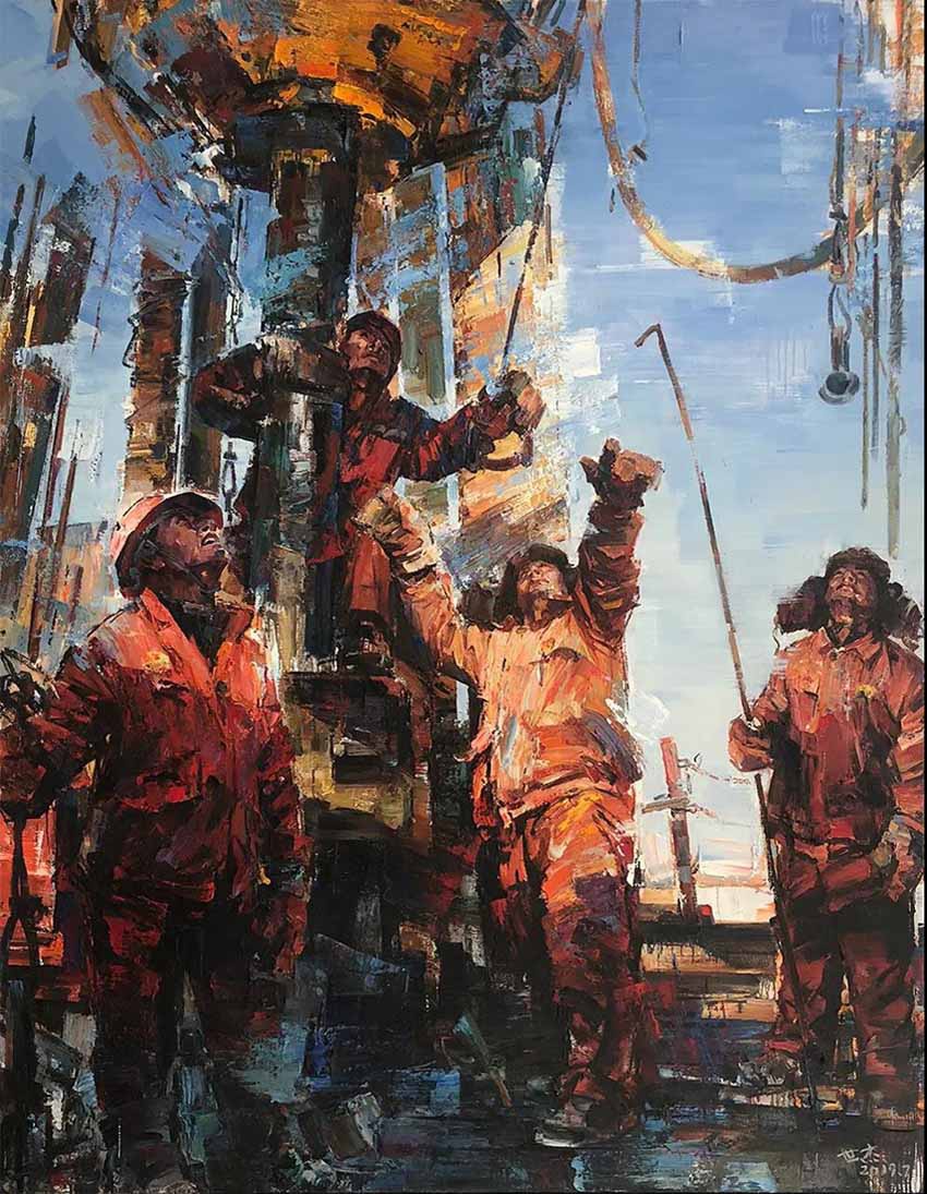 石油艺术家笔下的辽河油田变迁