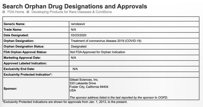 瑞德西韦获fda 孤儿药认定 意味着什么 吉利德 新浪财经 新浪网