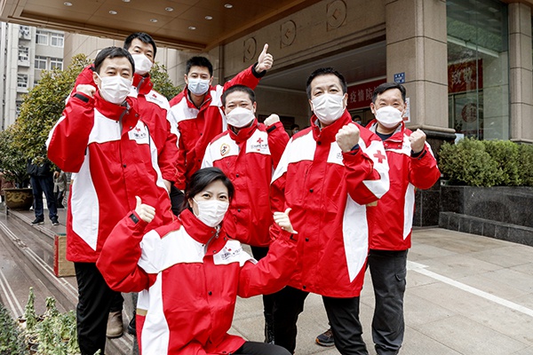  江苏红十字会援武汉工作组团队照。