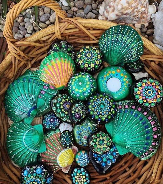 变废为宝,石头画,贝壳画这些创意绘画已被玩疯