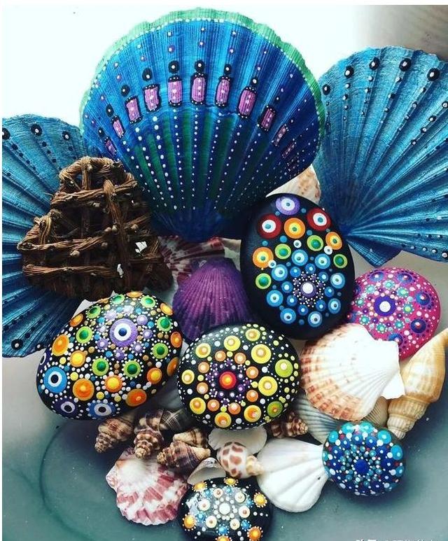 变废为宝,石头画,贝壳画这些创意绘画已被玩疯
