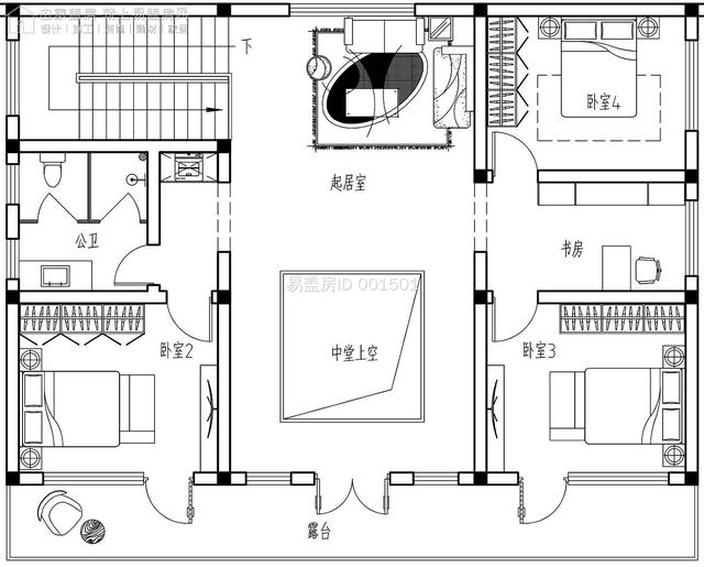 堂室休息区茶室河南易盖房南阳带庭院的双层新中式别墅