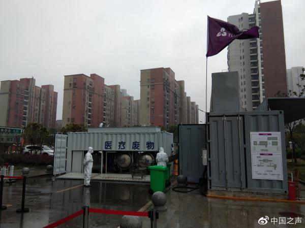 华中科技大学附属协和江南医院医废处置现场。总台央广记者 左艾甫 图