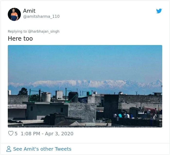疫情封城，印度人30年来首次看见了200公里外高清的喜马拉雅山...