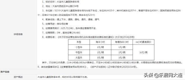 大连儿童医院停车场经营权拟转让：523个车位 最高限价20元/辆