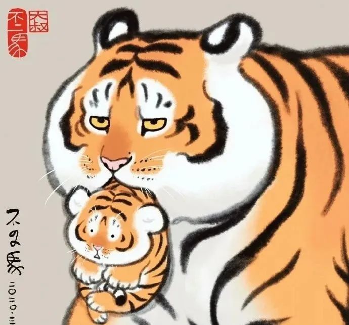 老虎竟能画成如此可爱好玩99人没见过现发你共赏