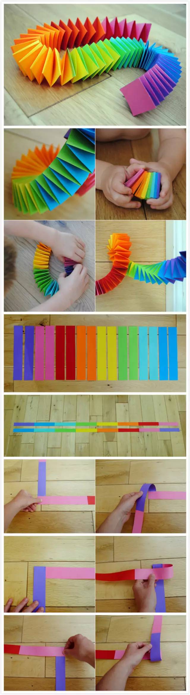 彩色弹簧折纸教程,粑粑麻麻有没有一点儿时的回忆呢