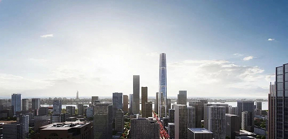 绿地金茂国际金融中心位于江北新区中央商务区的核心位置,作为江北第