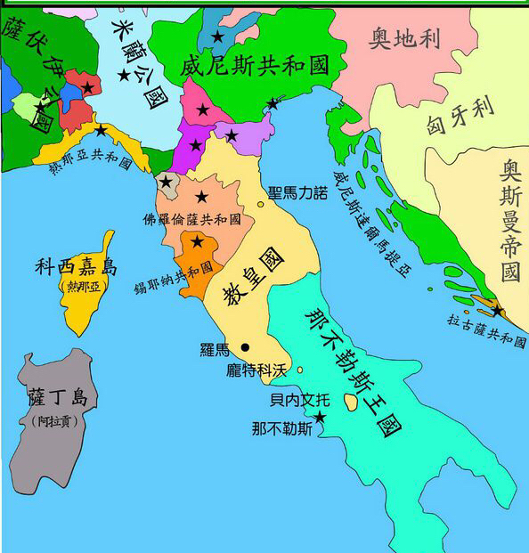 撒丁王国地图图片