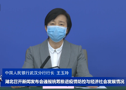 中国人民银行武汉分行行长王玉玲介绍了疫情防控专项再贷款落实情况.