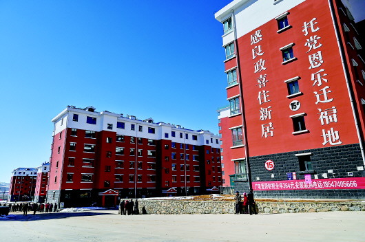 这是内蒙古卓资县易地扶贫搬迁房——福安小区(3月27日摄).