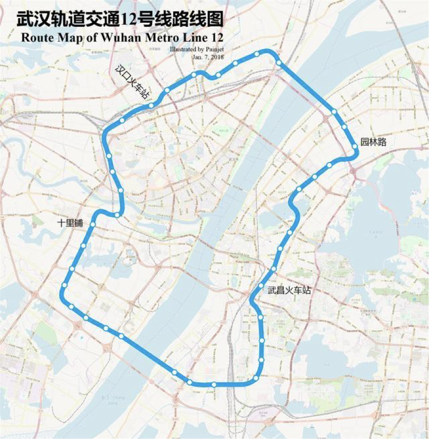 12号线两次穿越长江,一次穿越汉江,这对于武汉市的交通也是非常重要的