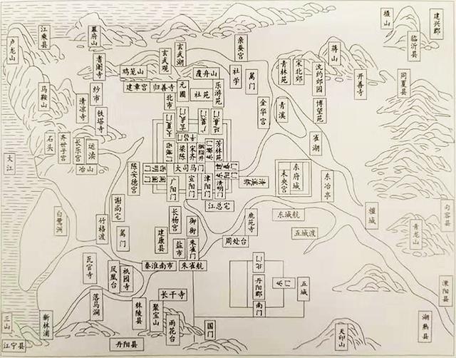 南朝都城建康 明《金陵古今图考》但是随着时间进入春末夏初,久战的