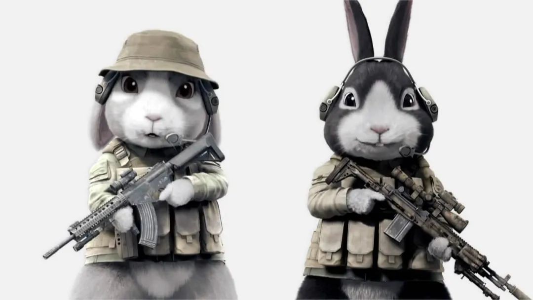 拿枪的兔子卡通图片图片