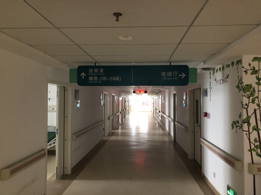  新冠肺炎患者“清零”后，空荡荡的呼吸三病区。澎湃新闻记者 汤琪 图