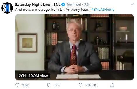 好莱坞影星布拉德·皮特装扮成福奇 吐槽特朗普言论