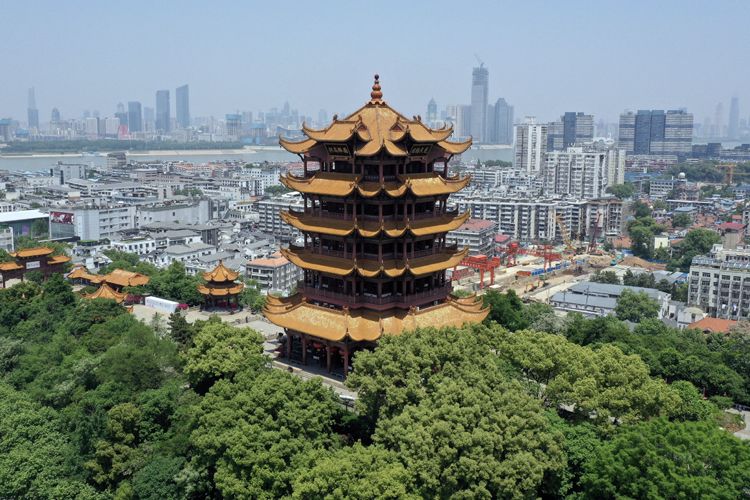 阔别近百日黄鹤楼公园4月29日恢复开放组图