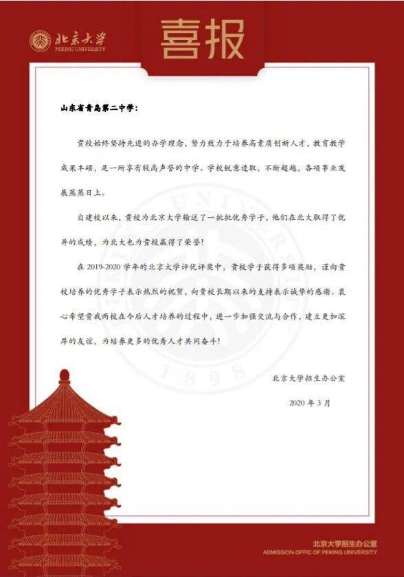来自清华北大的喜报,青岛这所高中出名了