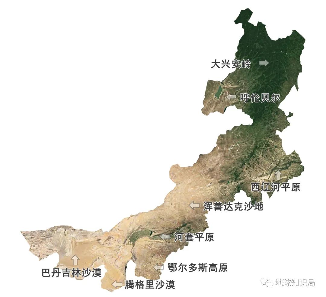 森林,草原,绿洲,沙漠,能涵盖的内蒙古都涵盖了▼其干旱的西部与相对