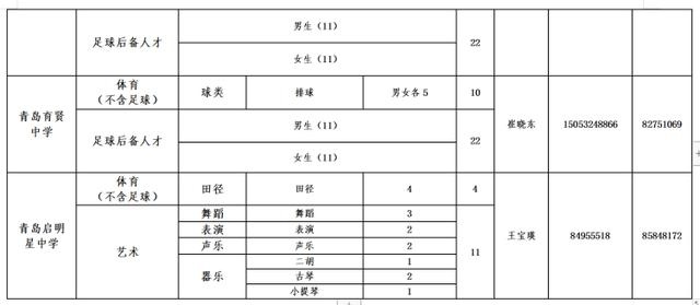 2020年青岛局属学校艺体特长生、足球后备人才招生计划出炉