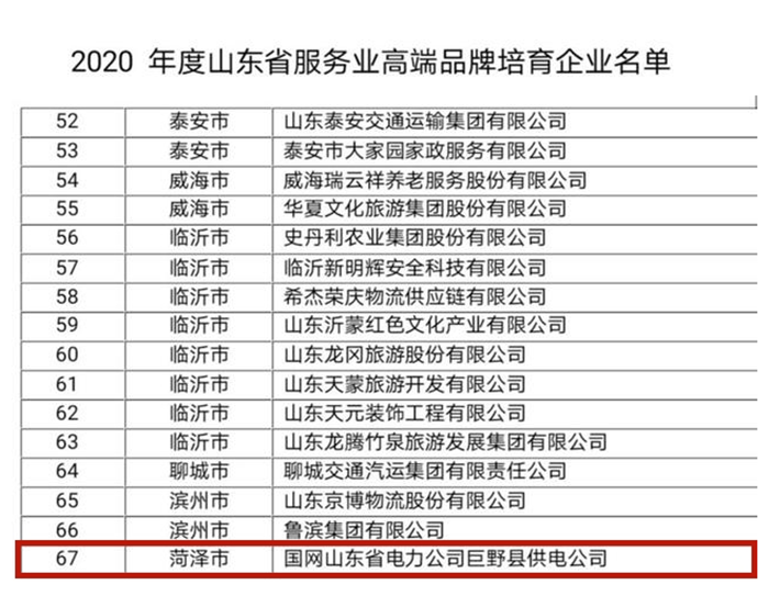 三利轮胎入选“2020年度山东省制造业高端品牌培育企业名单”