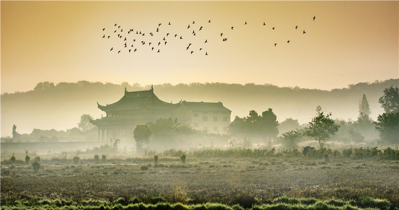 在家看天下·每日一景| 常州市孟河镇:万顷苍茫 古镇孟河