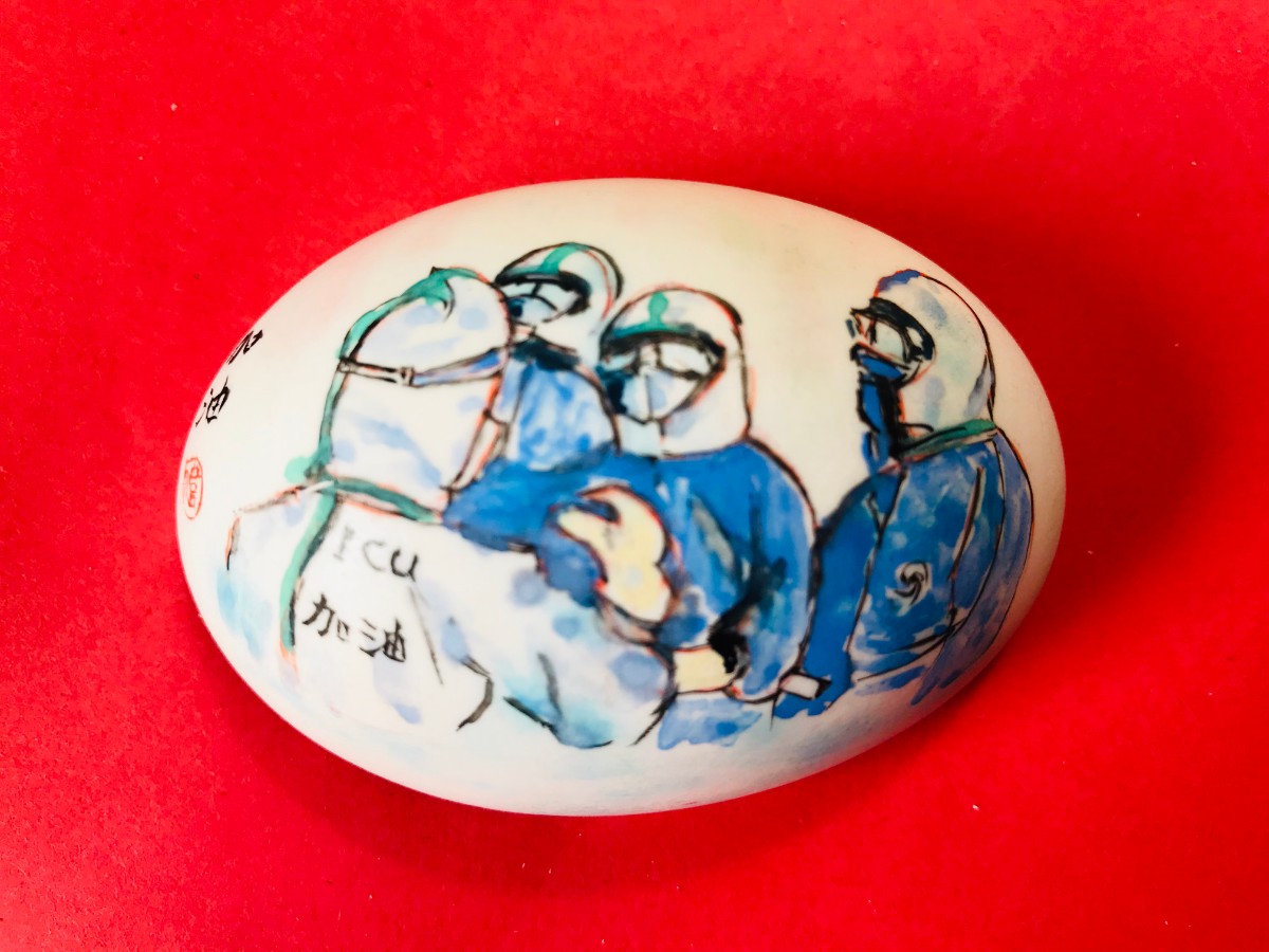 老党员绘制彩蛋65枚记录战疫暖心瞬间