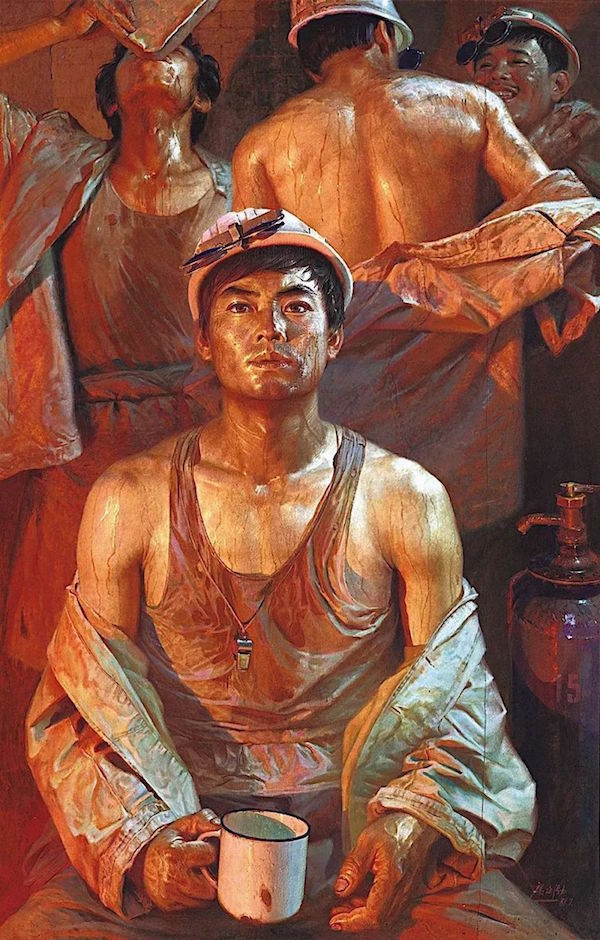罗中立《父亲》1980年,油画/布面徐匡,阿鸽 《主人》1978年,版画/纸本