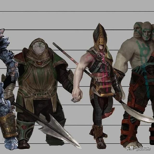 除了大家比较熟悉的雷神,绿巨人,石头人寇格,手刀虫米克外,还有几位戏