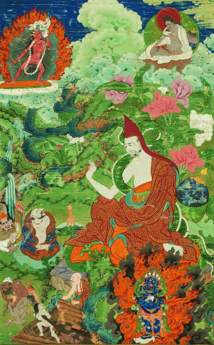 清代班禅喇嘛源流——萨迦班智达,纵65厘米,横41厘米清代大威德金刚