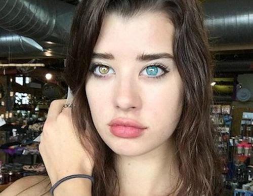 国外20岁的模特莎拉(sarah mcdaniel)就是天生瞳孔异色,她拥有一蓝一