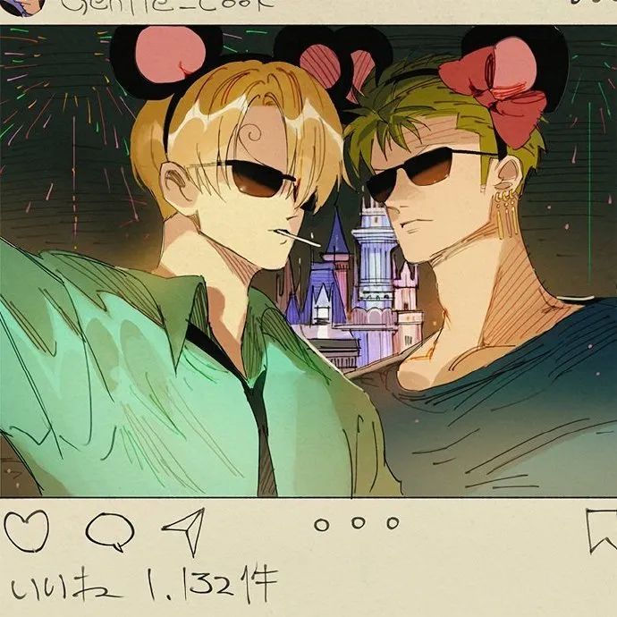 索隆山治cp好有爱的两人这个画师真的是神仙