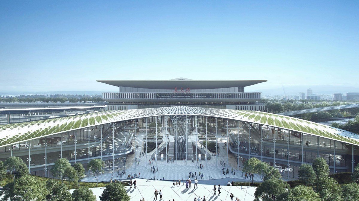 京沈高铁星火站主体结构封顶与两条地铁零换乘