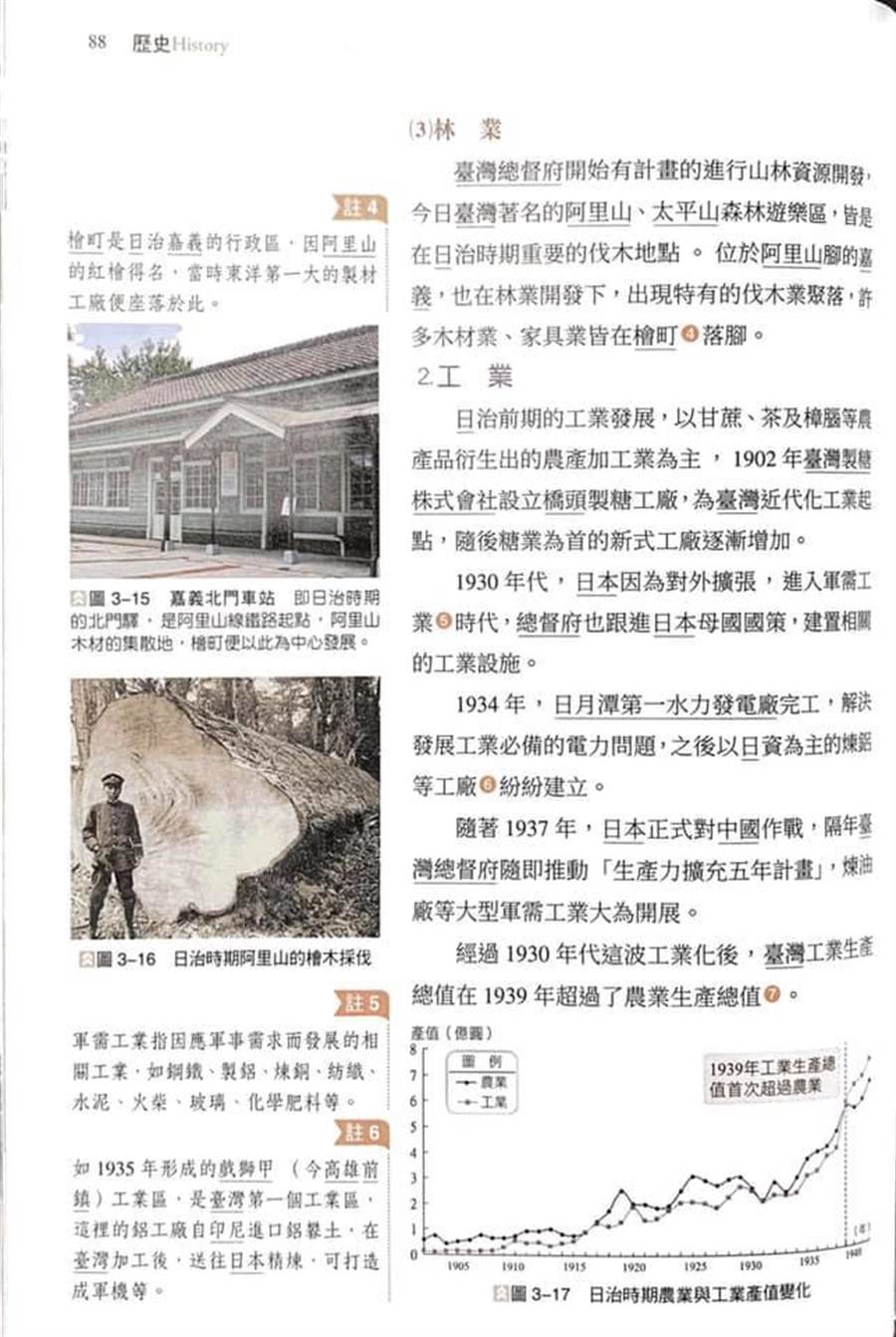 台湾历史课本中称日本母国学者批台独教育