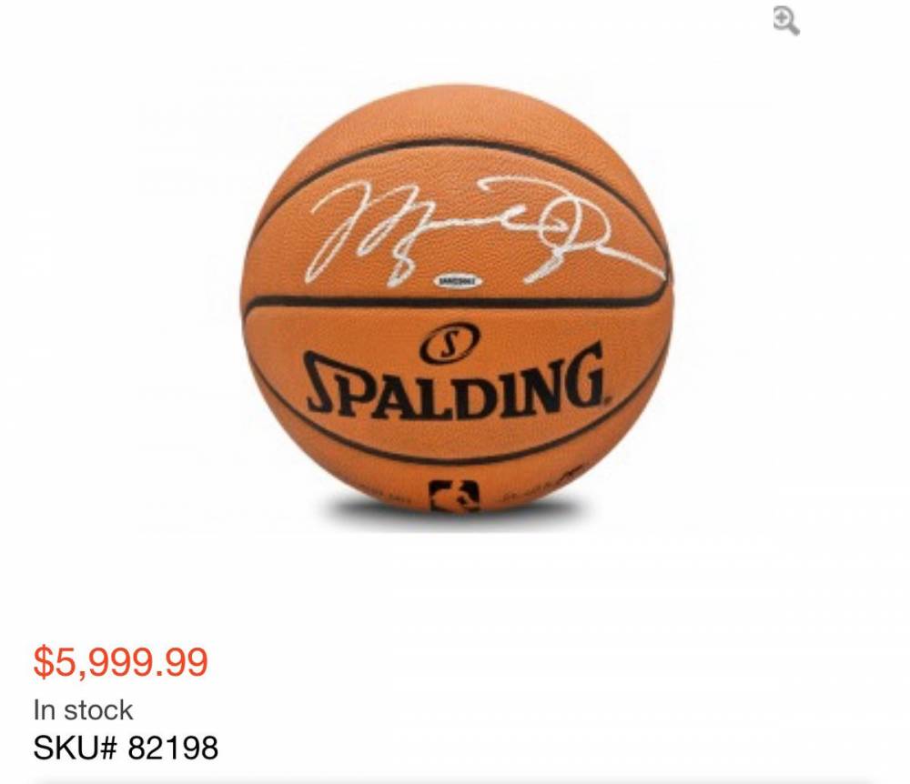 一乔丹签名篮球销售价接近6000美元 24年前价格还不到700刀