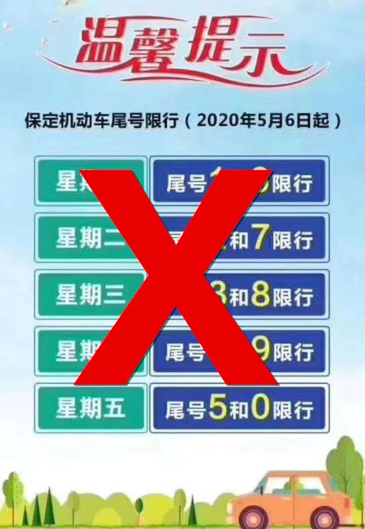 保定明天限号不要再瞎传了
